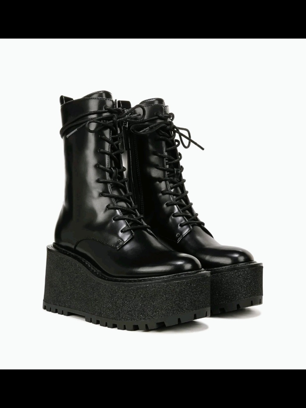 Circus by Sam Edelman Black Platform Lace-Up Boots